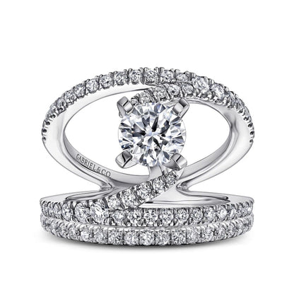 Gabriel & Co. "Nova" Split Shank Diamond Engagement Ring