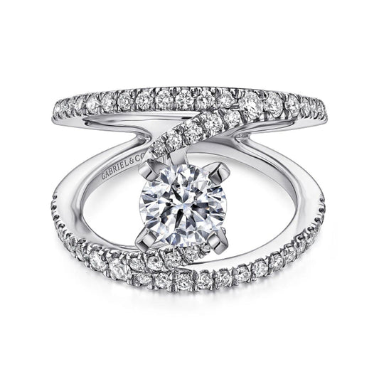 Gabriel & Co. "Nova" Split Shank Diamond Engagement Ring