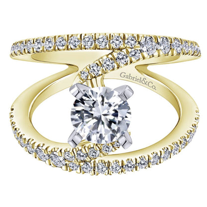 Gabriel & Co. "Nova" Split Shank Diamond Engagement Ring