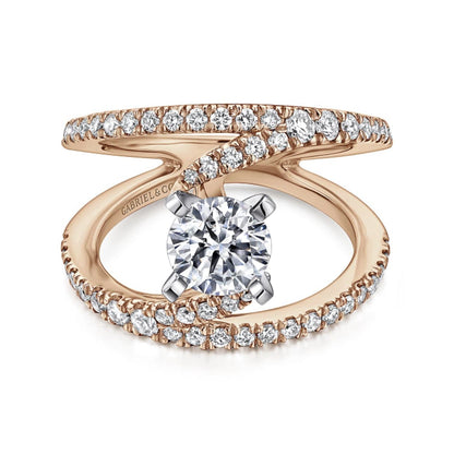 Gabriel & Co. "Nova" Split Shank Diamond Engagement Ring