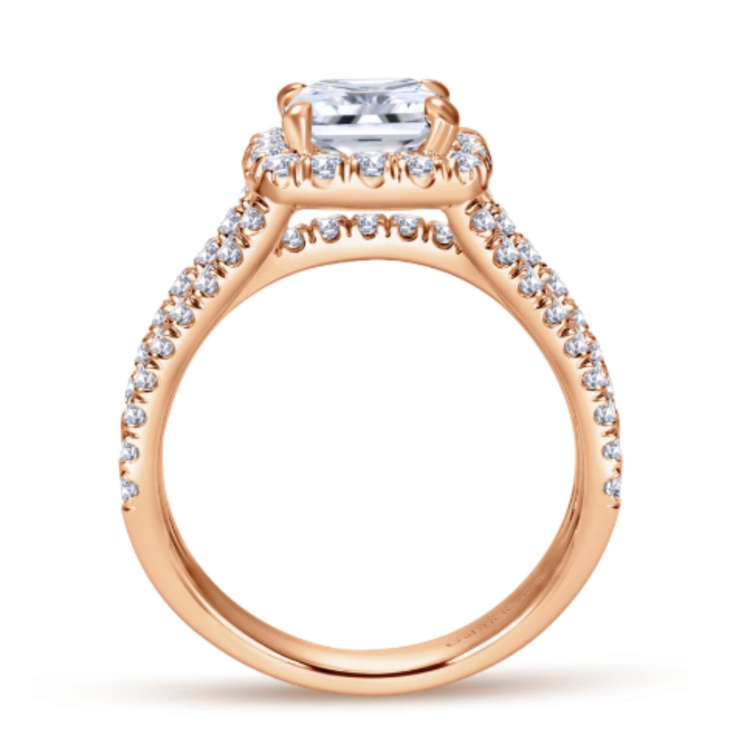 Gabriel & Co. "Sabrina" Halo Three Row Diamond Engagement Ring