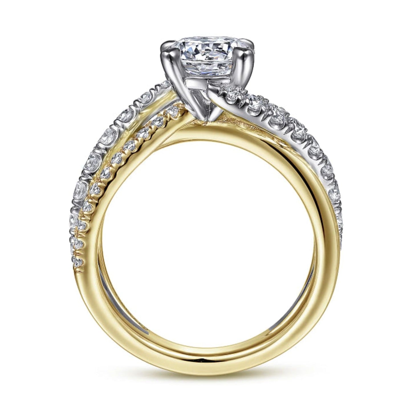 Gabriel & Co. "Zaira" Bypass Twist Diamond Engagement Ring