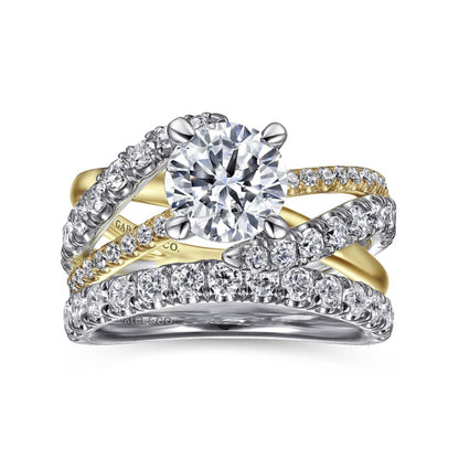 Gabriel & Co. "Zaira" Bypass Twist Diamond Engagement Ring