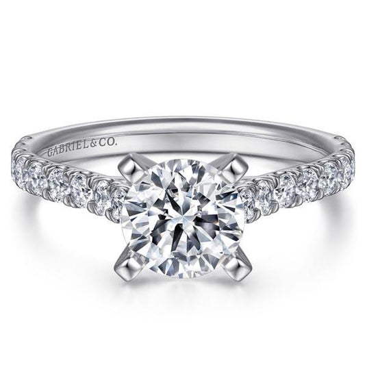 Gabriel Erica Round Cut Shared Prong Diamond Engagement Ring