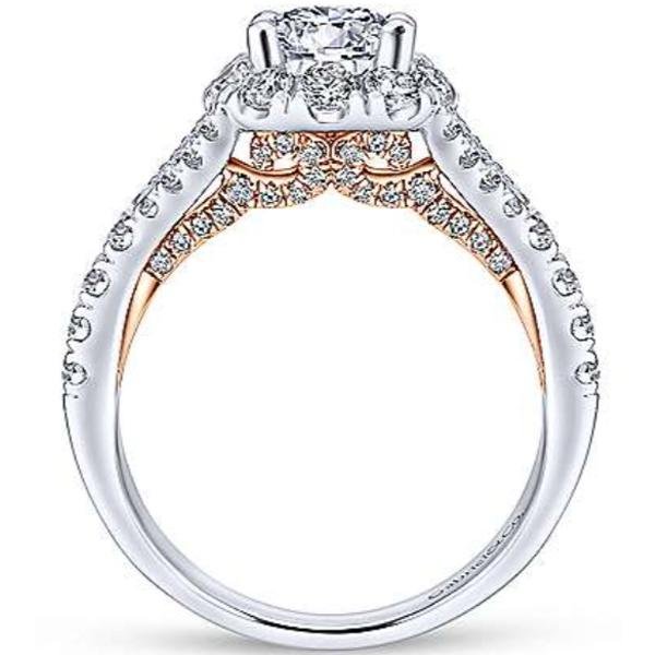 Gabriel "Fiona" Split Shank Diamond Halo Engagement Ring