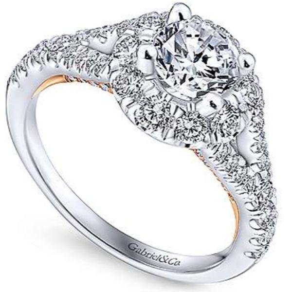 Gabriel "Fiona" Split Shank Diamond Halo Engagement Ring