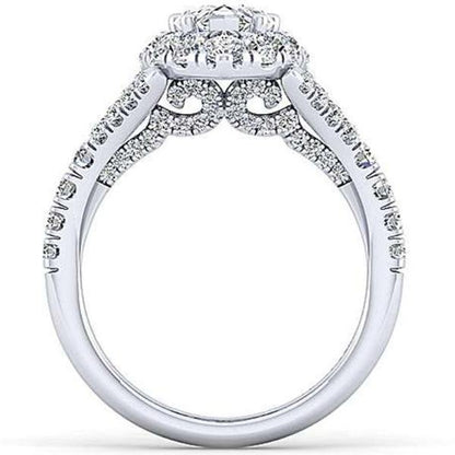 Gabriel "Juliana" Pear Halo Diamond Pave Engagement Ring