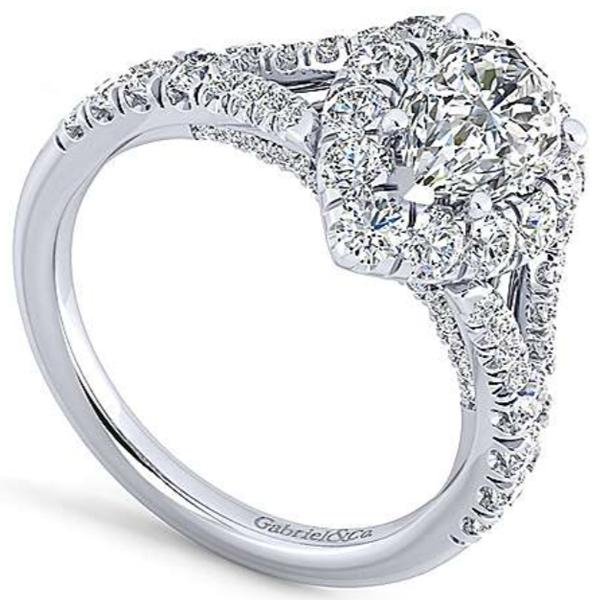 Gabriel "Juliana" Pear Halo Diamond Pave Engagement Ring