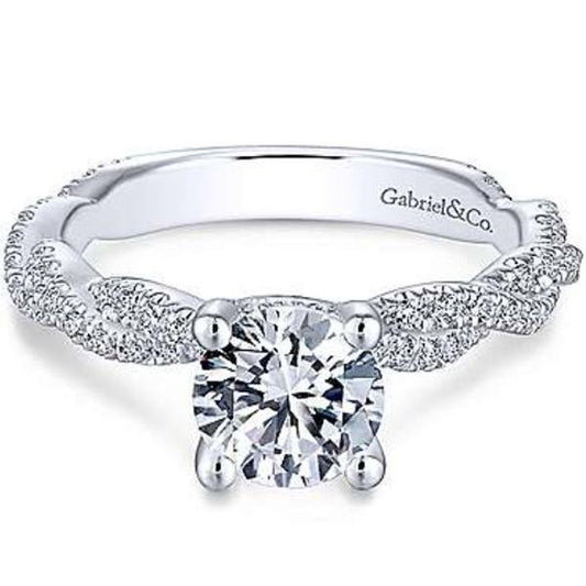 Gabriel "Nia" Pave Twist Diamond Engagement Ring