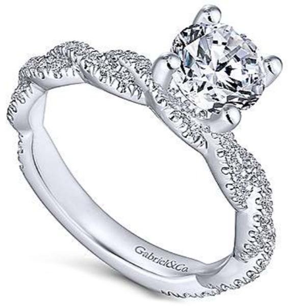 Gabriel "Nia" Pave Twist Diamond Engagement Ring