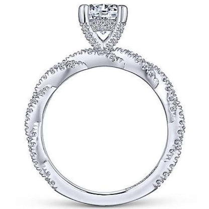 Gabriel "Nia" Pave Twist Diamond Engagement Ring