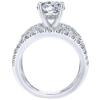 Gabriel & Co. "Riley" Split Shank Scrollwork Diamond Engagement Ring