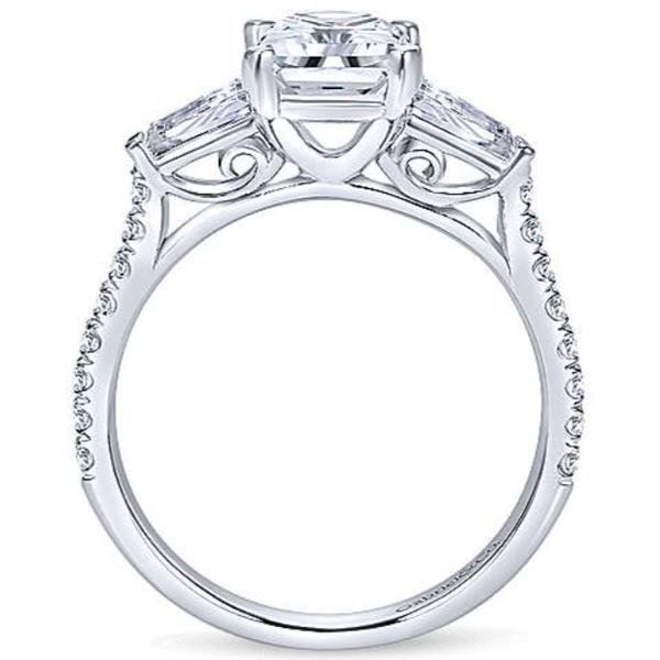 Gabriel "Sheryl" Emerald Cut & Tapered Baguette Diamond Engagement Ring