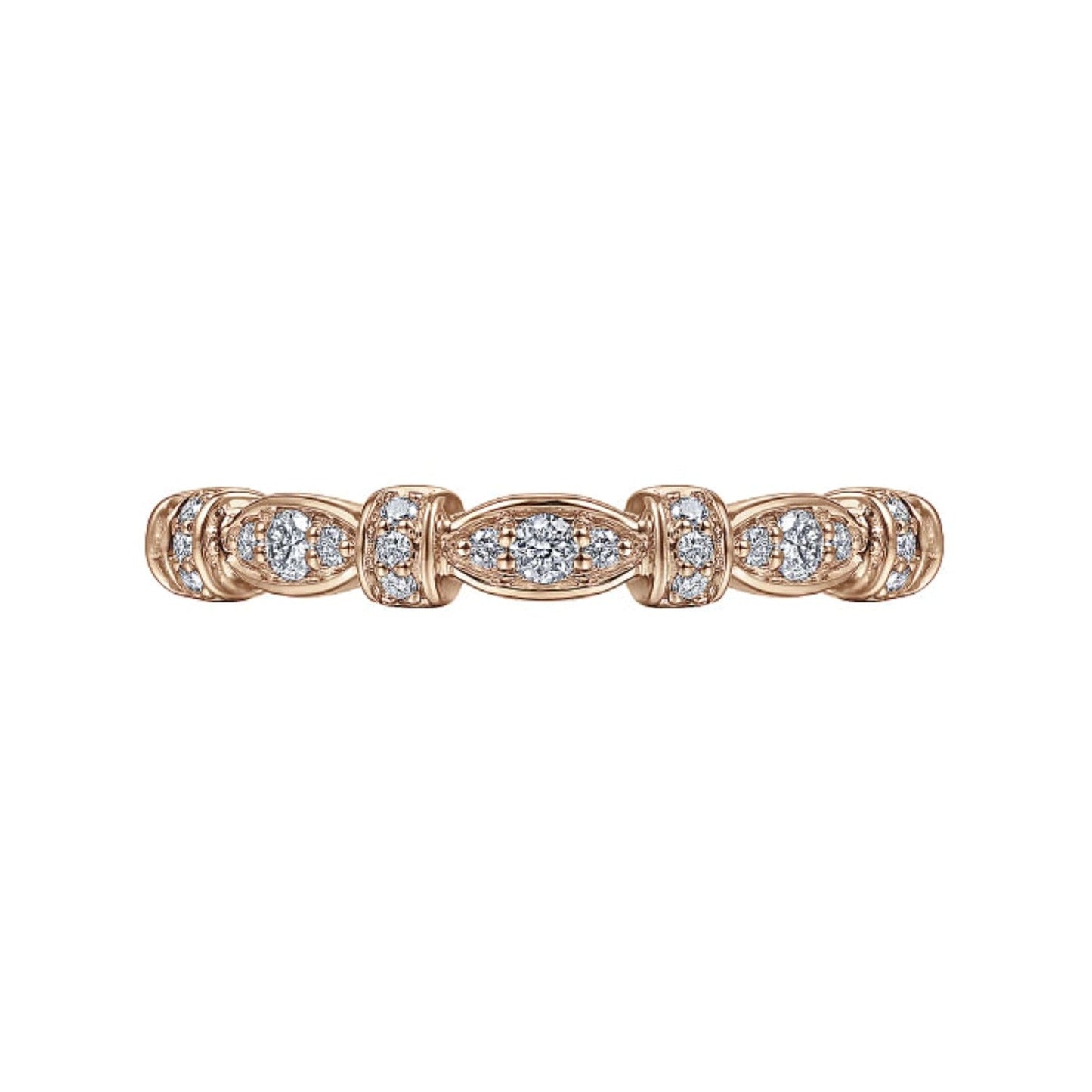 Gabriel & Co. Vintage Style Diamond Wedding Band