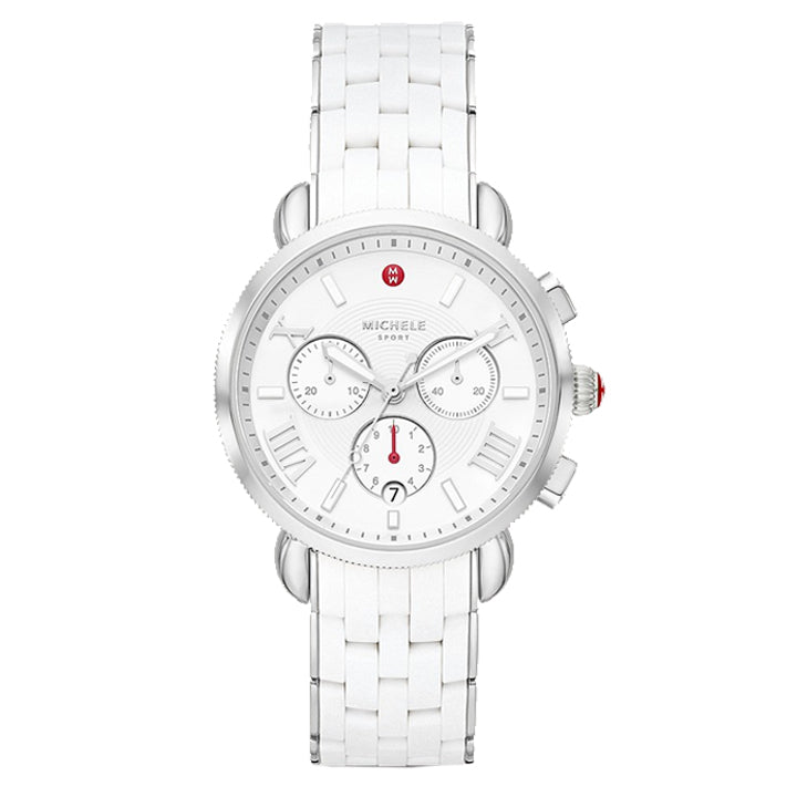 Michele Sporty Sport Sail White & Stainless Silicone-Wrapped Watch - MWW01P000020