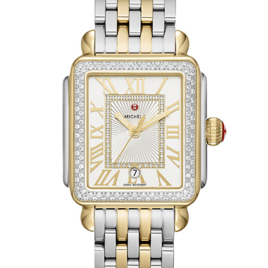 Michele Deco Madison Diamond Two-Tone, Diamond Dial Watch- MWW06T000144